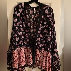 FP Free People Nixed Print Tie-Front jacket